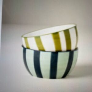 ❤️ ANTHROPOLOGIE HERES HOW CERAMIC NUT BOWLS SET OF 2 NEW